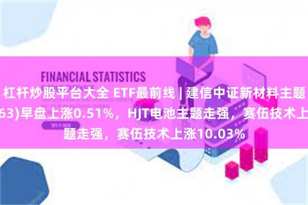 杠杆炒股平台大全 ETF最前线 | 建信中证新材料主题ETF(159763)早盘上涨0.51%，HJT电池主题走强，赛伍技术上涨10.03%