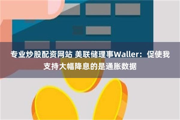 专业炒股配资网站 美联储理事Waller：促使我支持大幅降息