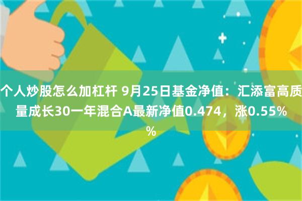 个人炒股怎么加杠杆 9月25日基金净值：汇添富高质量成长30一年混合A最新净值0.474，涨0.55%