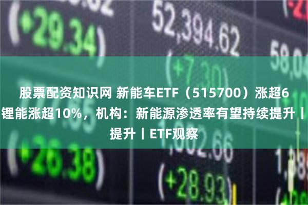 股票配资知识网 新能车ETF（515700）涨超6%，亿