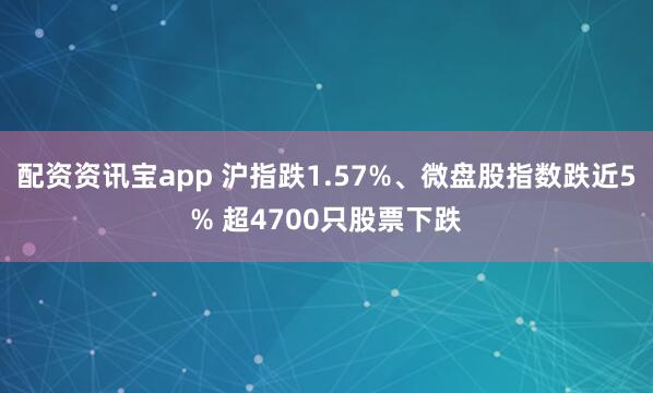 配资资讯宝app 沪指跌1.57%、微盘股指数跌近5% 超4700只股票下跌