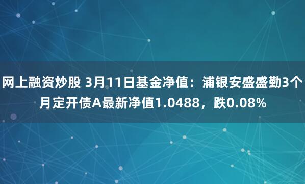 网上融资炒股 3月11日基金净值：浦银安盛盛勤3个月定开债A最新净值1.0488，跌0.08%